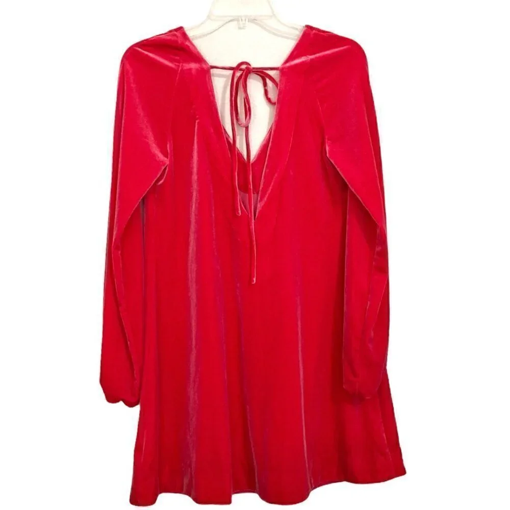 FREE PEOPLE Misha Velvet V Tie Back Dress